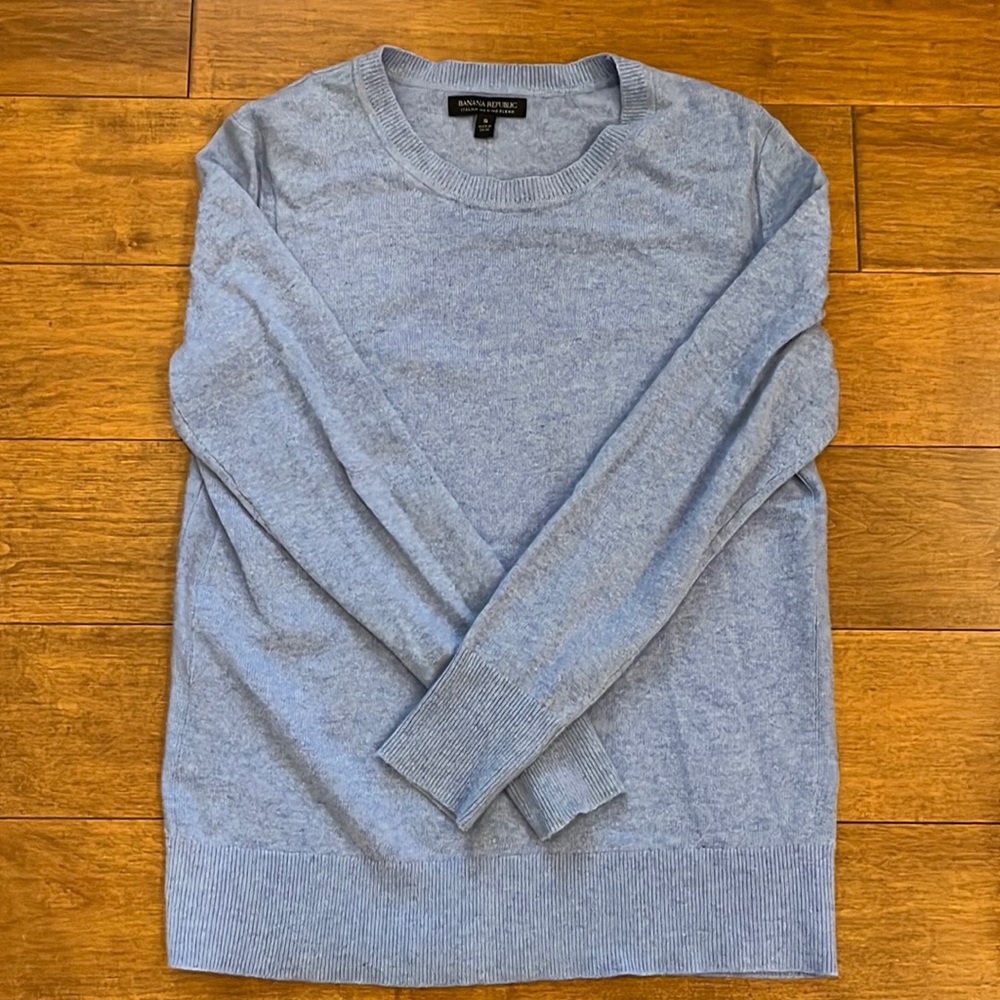 Banana Republic Baby Sky Blue Italian Merino Blend Crewneck Sweater SMALL